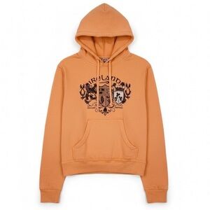 Feeling Lucky Orangish Peach Colored IRELAND Graphic Women’s Hoodie Size M